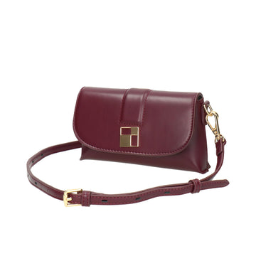 Azade μίνι τσάντα χιαστί σε μπορντό χρώμα